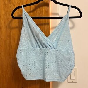 Sky Blue Eyelet Camisole for Women
